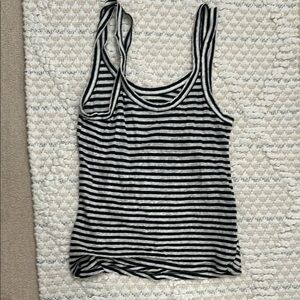 Striped Black and White Women's Tank Top